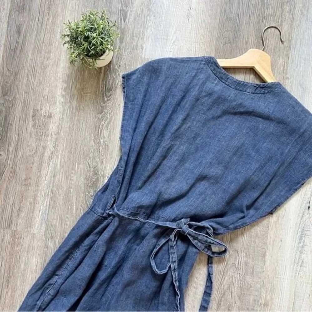 Studio 412 Wrap Jumpsuit Wash Linen in Indigo - image 7