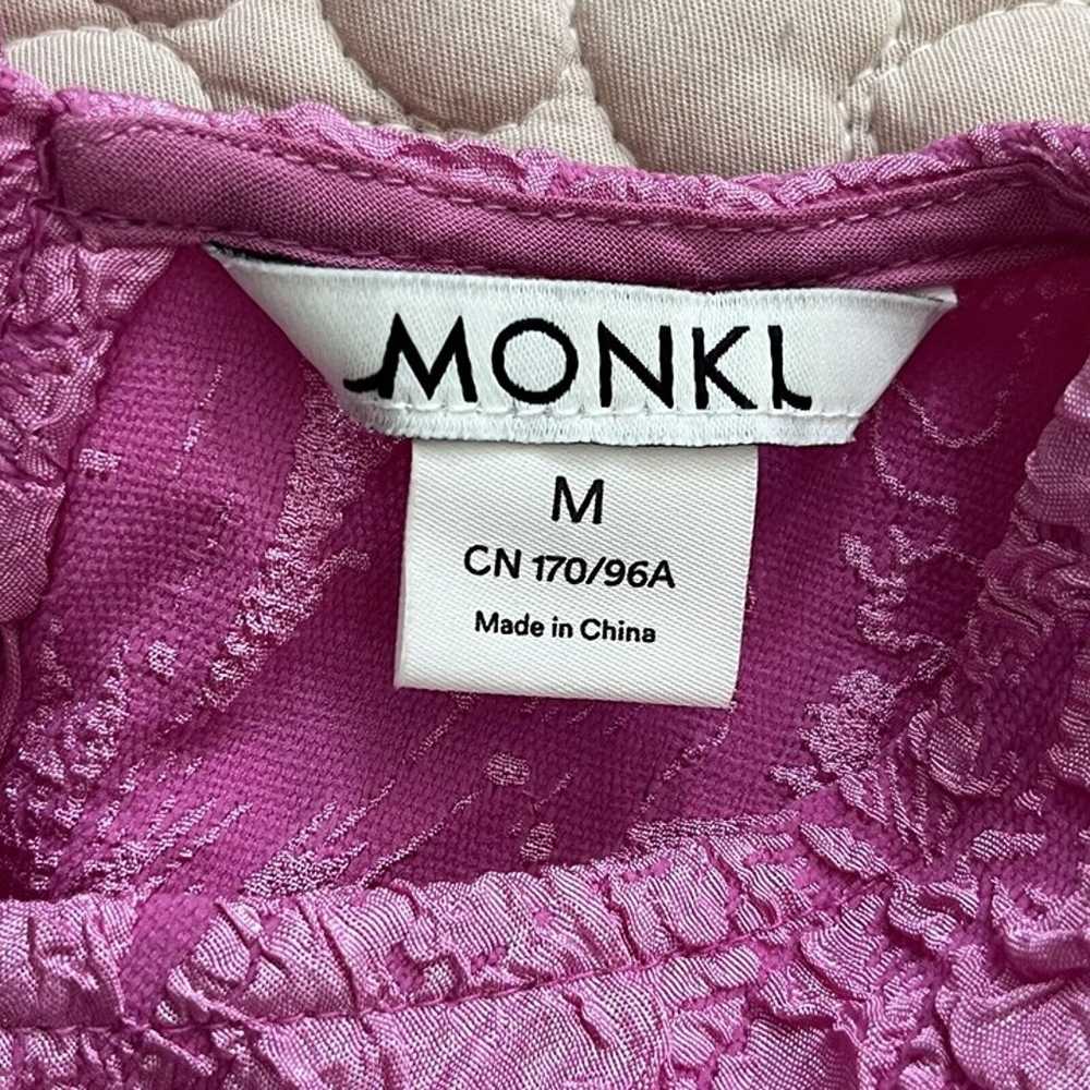 NWOT Monki Pink Bow Midi Textured Puff Sleeve Dre… - image 6