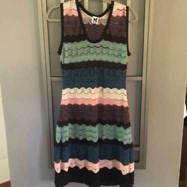 M Missoni Black and green striped dress size 44