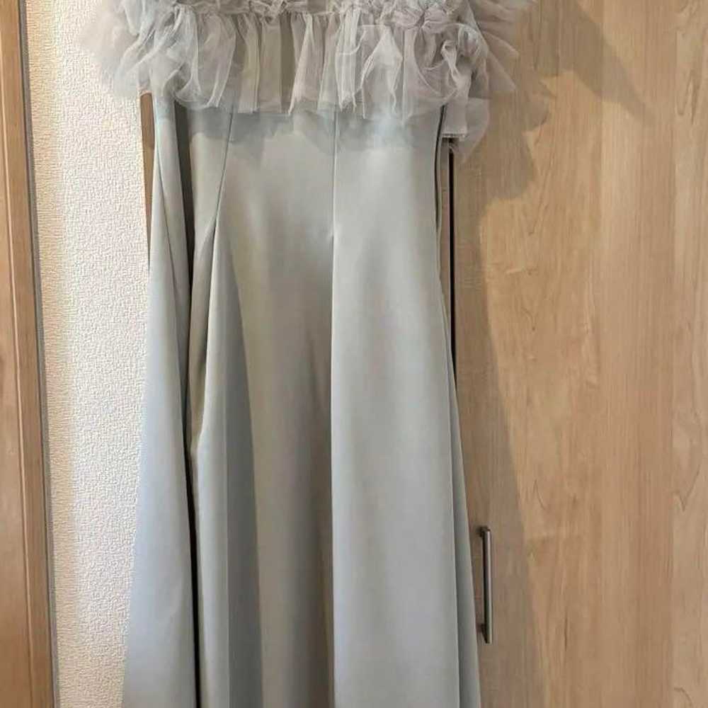 Frilled Gray Long Dress - image 3