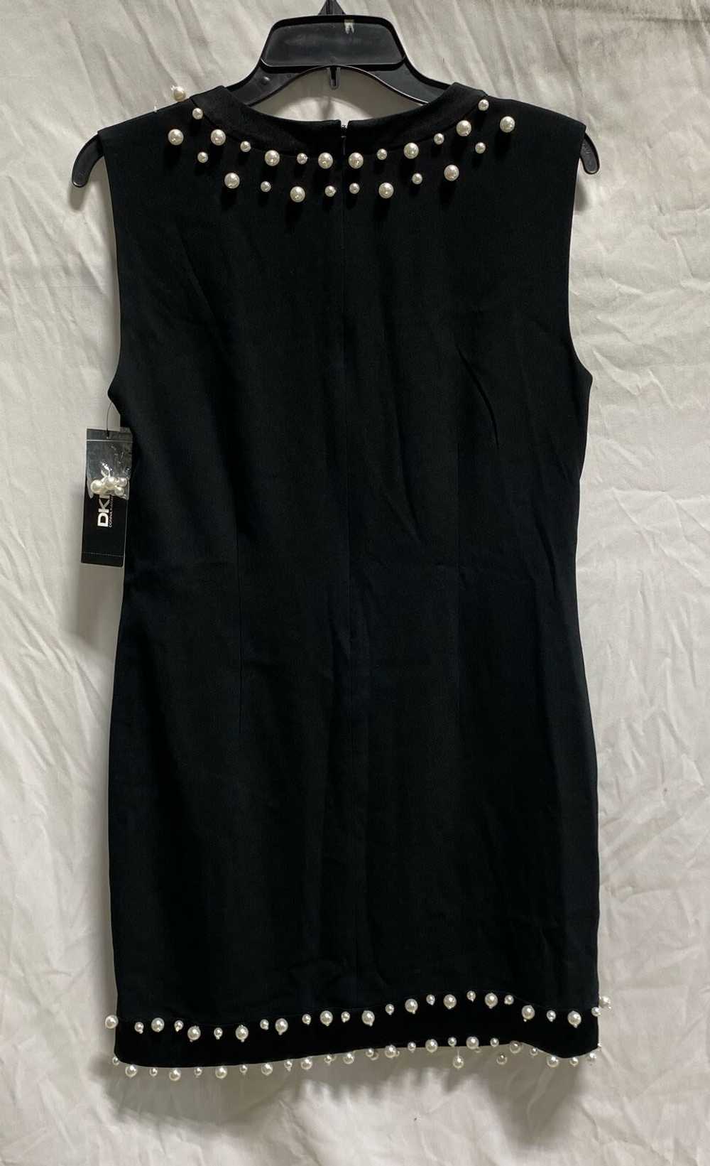 NWT DKNY Womens Black Pearl Trim Sleeveless Round… - image 2