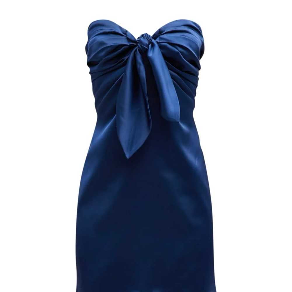 Beautiful, strapless midi navy blue dress - image 1