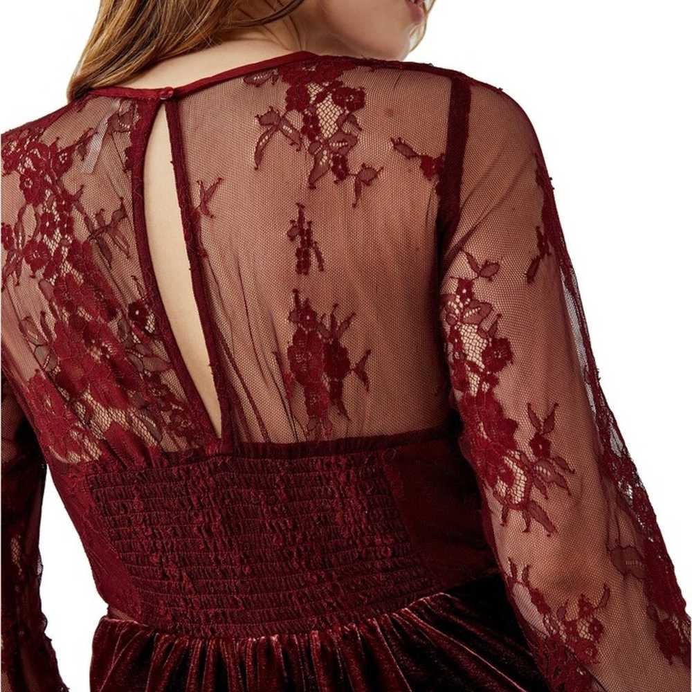 NWOT FREE PEOPLE LONG SLEEVE LACE DRESS IN GARNET… - image 2