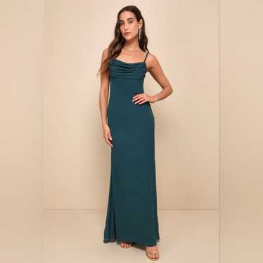 Lulu's Captivated Emerald Green Cowl Neck Maxi Dr… - image 1