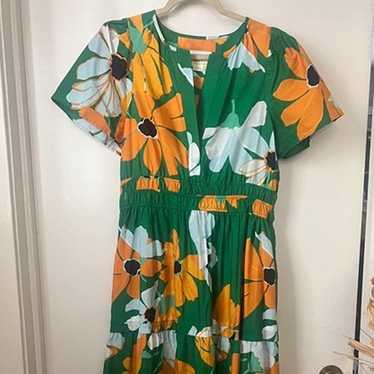 NEW Maeve Anthropologie Green Floral Somerset Dres