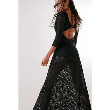 Free People Adored Maxi Dress Black Lace Medium NE