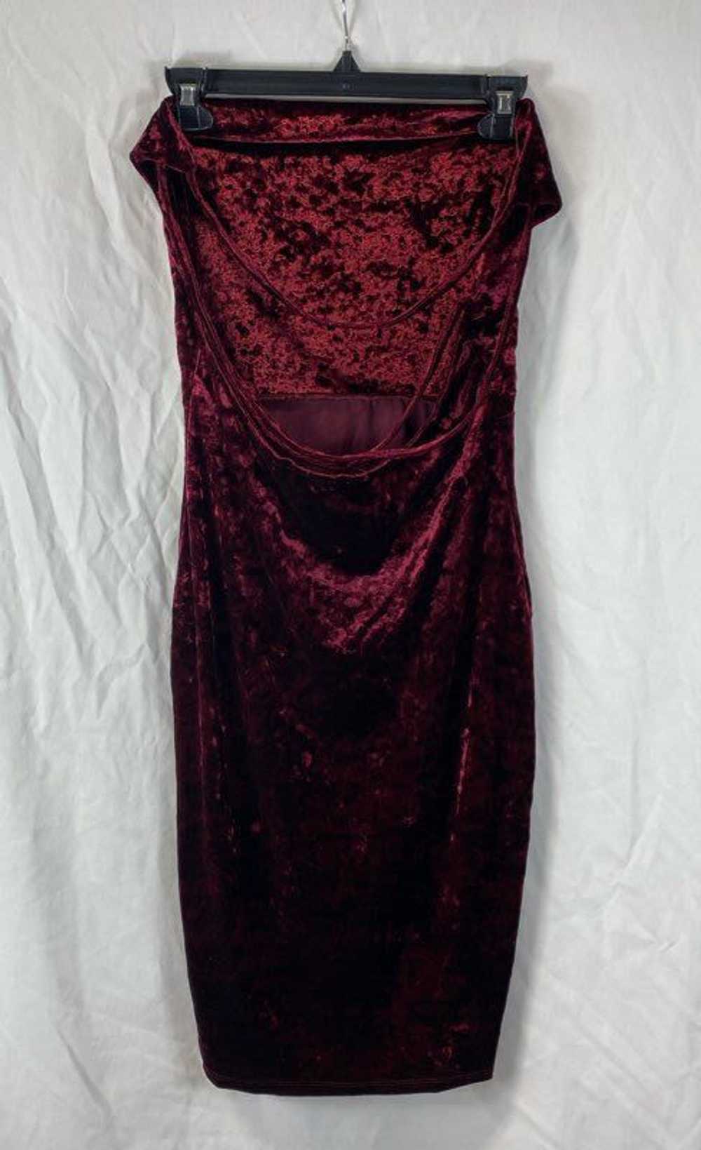 Womens Maroon Velvet Off Shoulder Knee Length Coc… - image 2