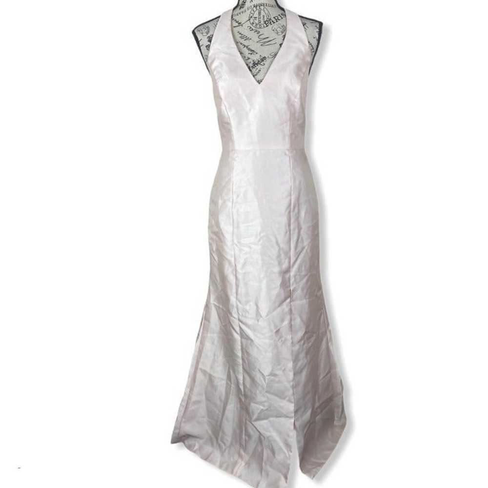 ALFRED SUNG Halter Satin Trumpet Gown- size 8 - image 1