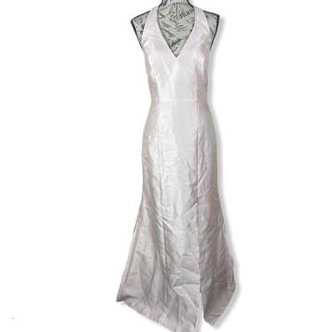 ALFRED SUNG Halter Satin Trumpet Gown- size 8