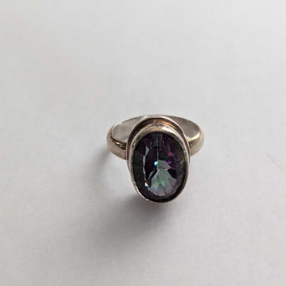 Vintage Sterling silver 925 Mystic Topaz Size 7.5 - image 2