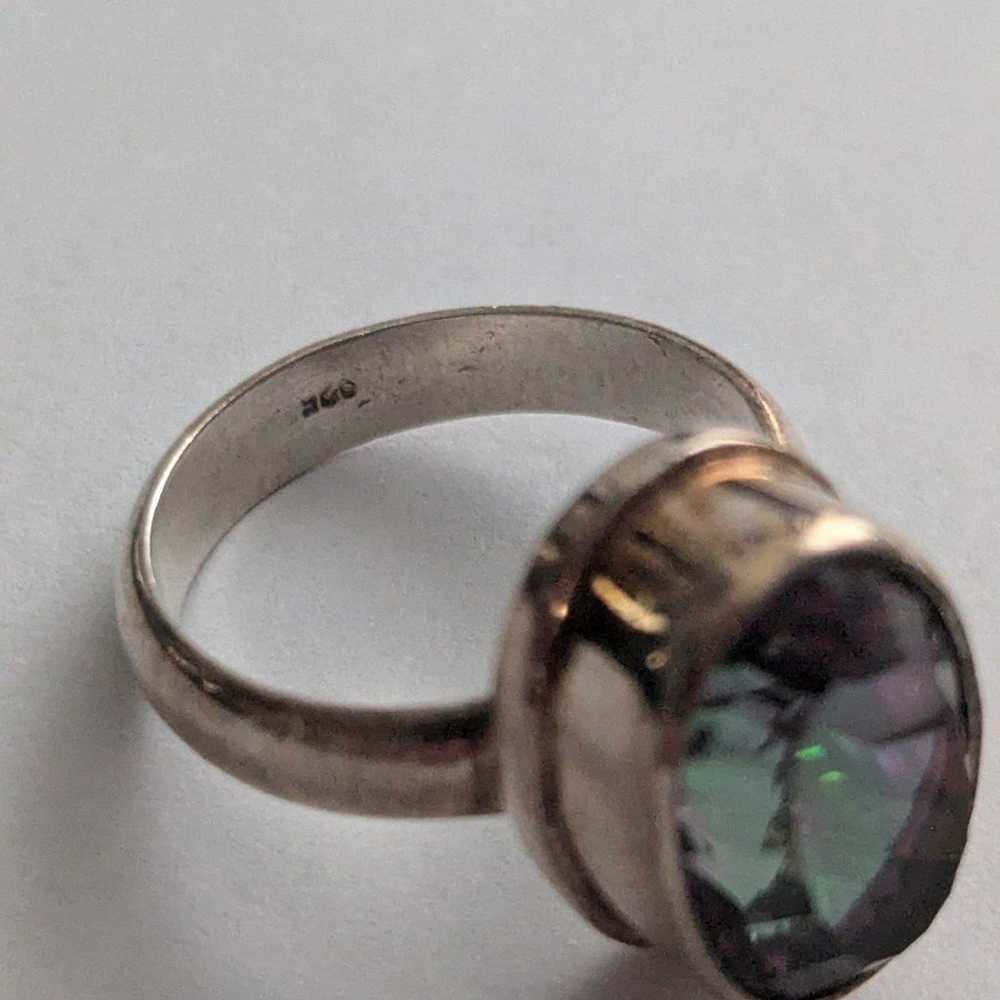 Vintage Sterling silver 925 Mystic Topaz Size 7.5 - image 4