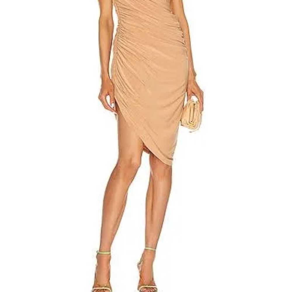 Norma Kamali Diana Ruched One-Shoulder Midi-Dress - image 1