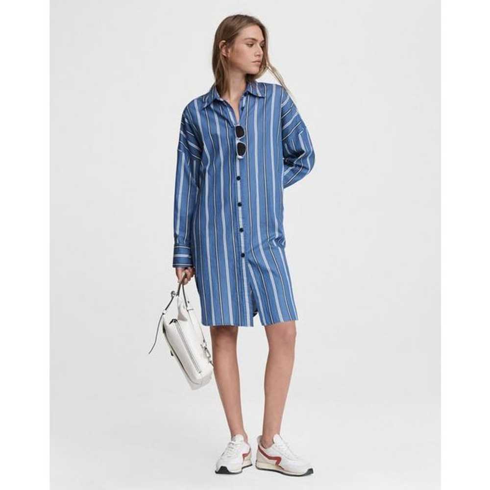 Rag & Bone Sandra Blue Striped Mini Cotton Dress … - image 2