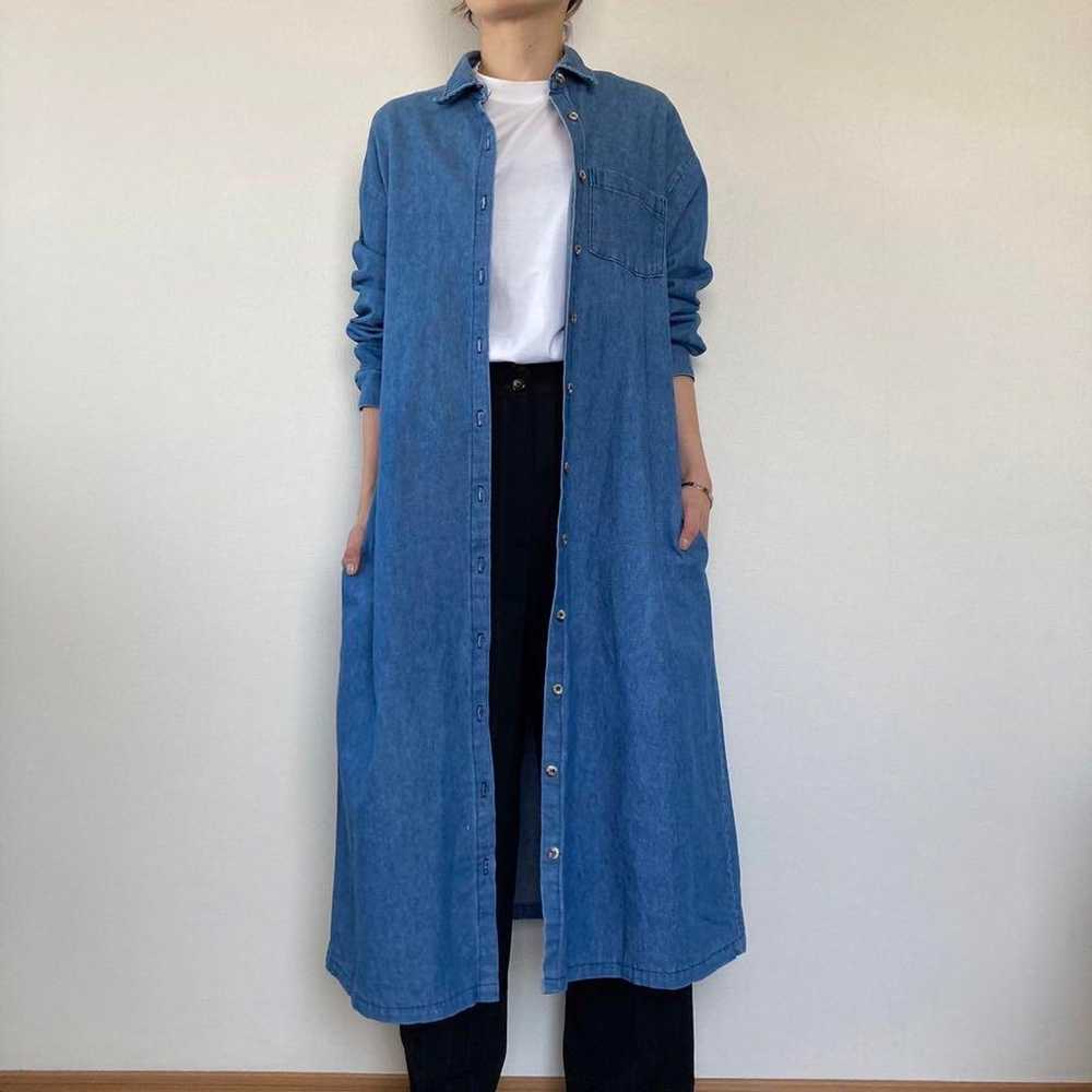 Vintage Denim One-Piece Made in USA Long Shirt De… - image 1