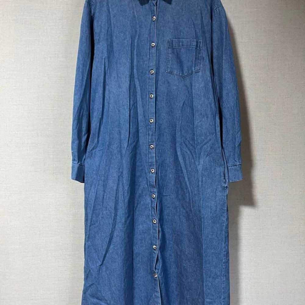 Vintage Denim One-Piece Made in USA Long Shirt De… - image 6