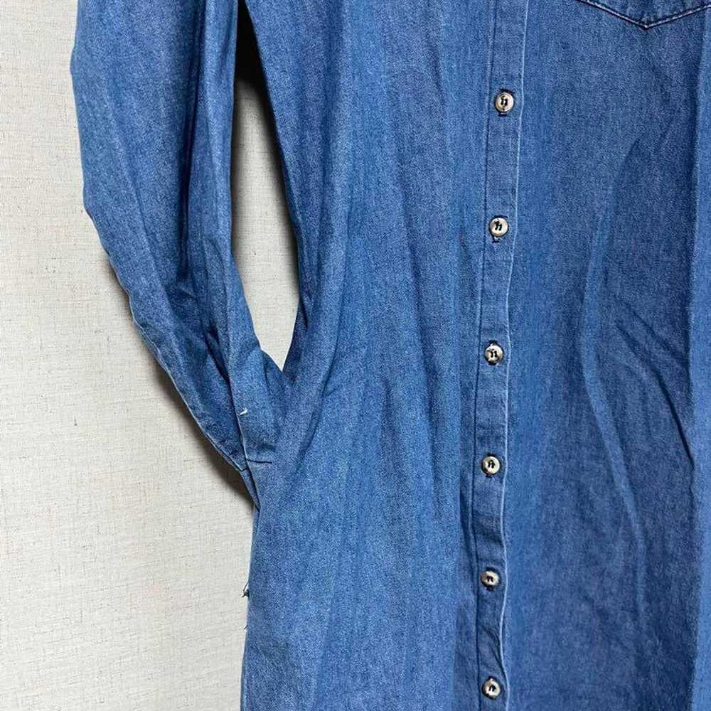 Vintage Denim One-Piece Made in USA Long Shirt De… - image 7