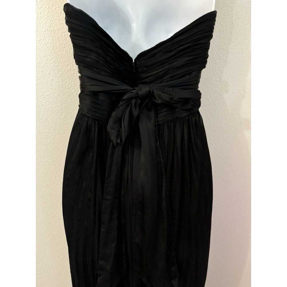 BCBGMaxAzria Alicia Black 100% silk strapless gow… - image 3