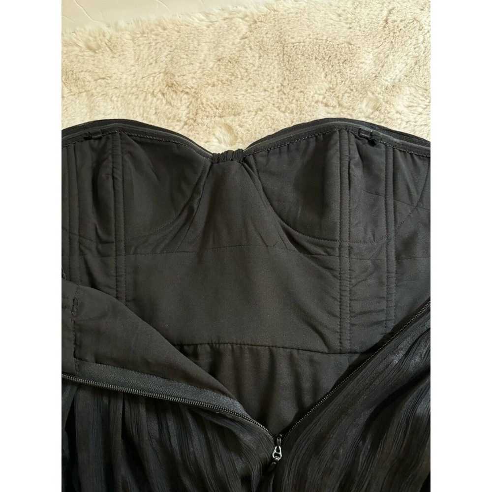 BCBGMaxAzria Alicia Black 100% silk strapless gow… - image 8