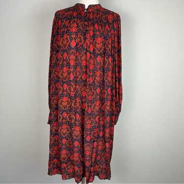 Antik Batik Navy Red Pink Paisley Long Sleeve Ove… - image 1