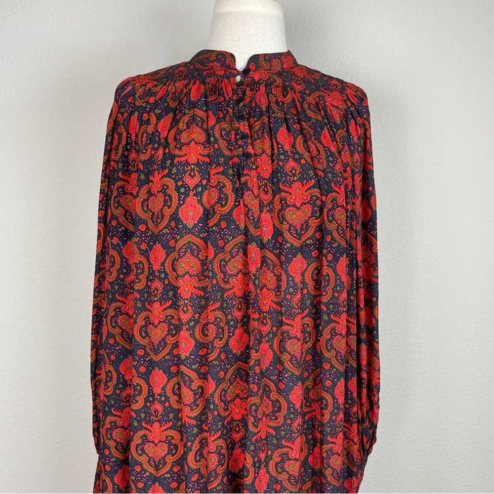 Antik Batik Navy Red Pink Paisley Long Sleeve Ove… - image 2