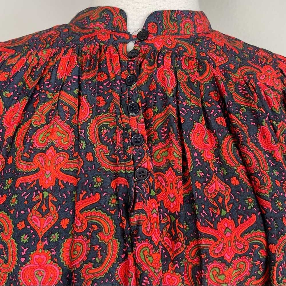 Antik Batik Navy Red Pink Paisley Long Sleeve Ove… - image 3