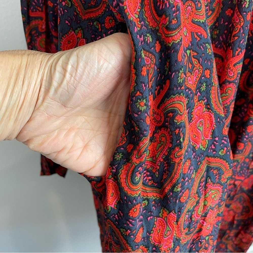 Antik Batik Navy Red Pink Paisley Long Sleeve Ove… - image 5