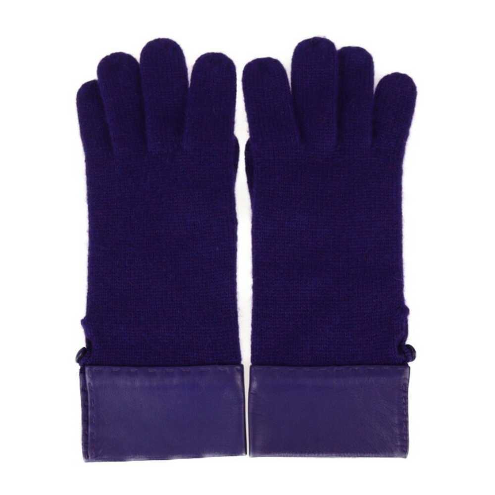 Hermes Hermes Gloves SM Cashmere Lambskin Violet … - image 1