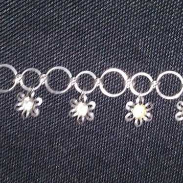 Vintage Silver Flower Chocker - image 1