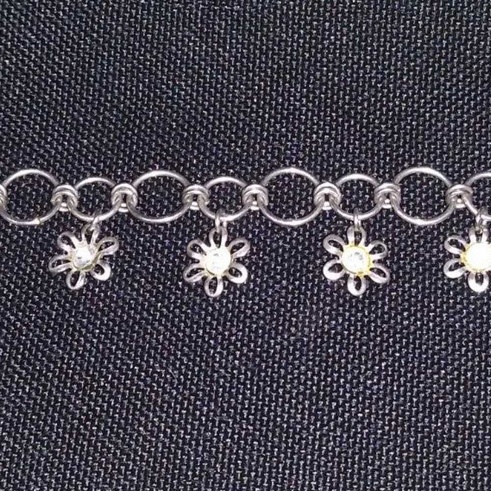 Vintage Silver Flower Chocker - image 2