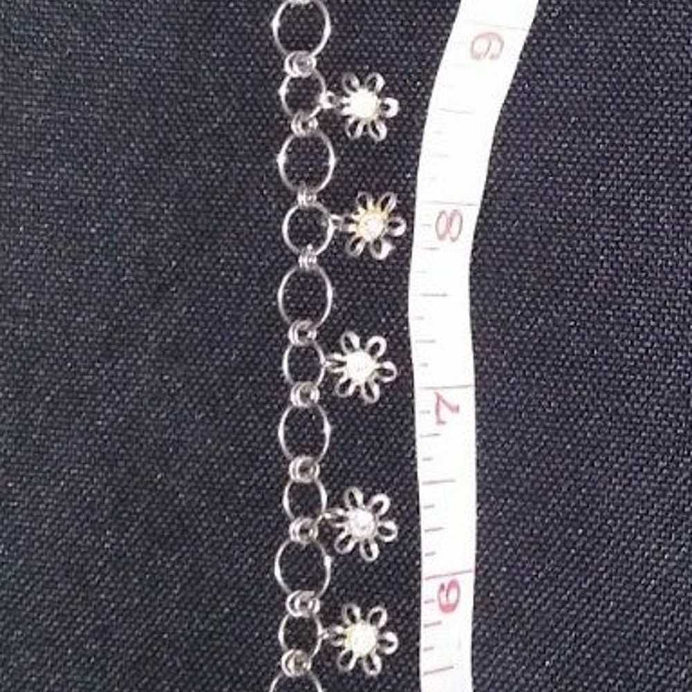 Vintage Silver Flower Chocker - image 3