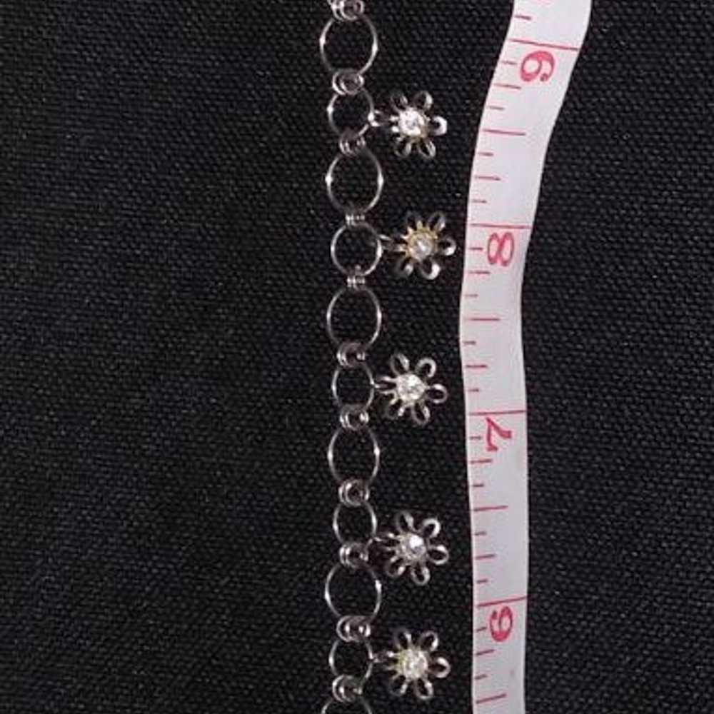 Vintage Silver Flower Chocker - image 4