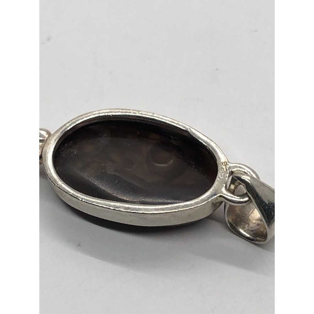 Vintage Sterling Silver 925 Pendant Fire Agate - image 3