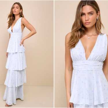 LULUS Prom Wedding Bridesmaid Tiered Ruffles Boho 