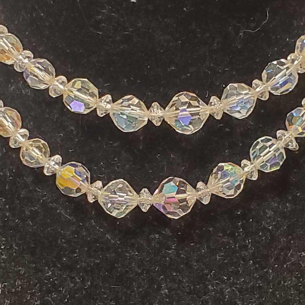 Vintage faceted ab Crystal beaded collar necklace… - image 2