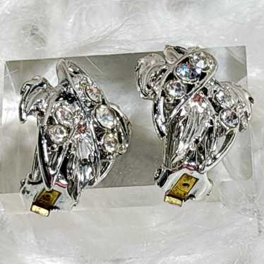 Vintage  Rhinestone Clip-On Earrings