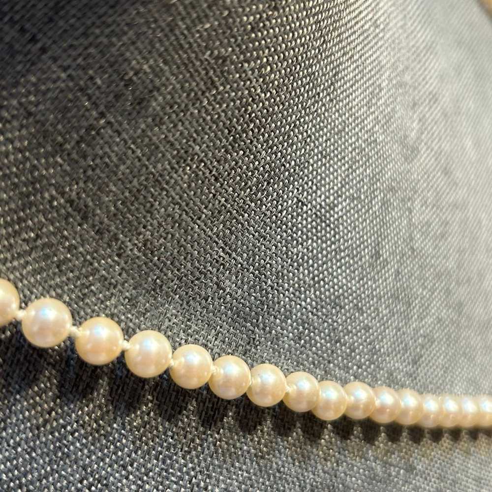 Vintage White 8mm Freshwater Pearl Strand Sterlin… - image 5