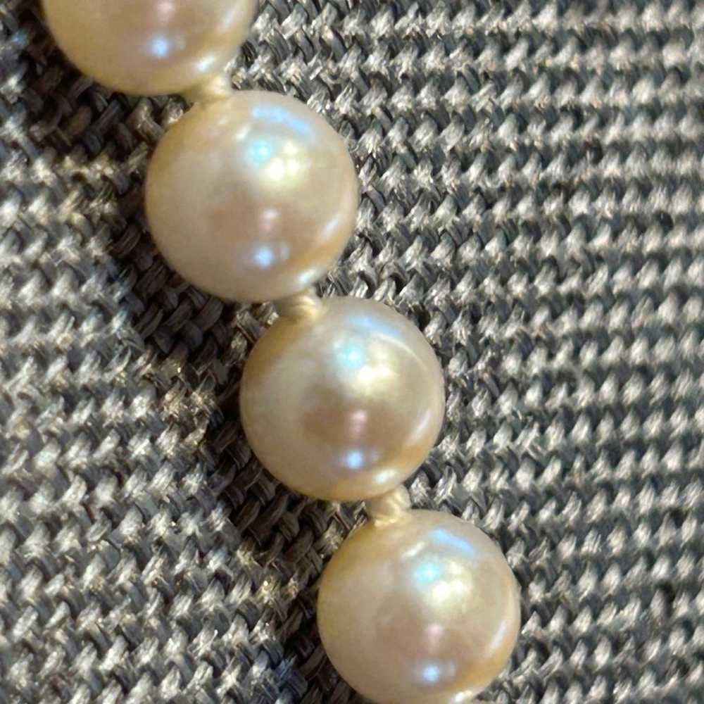 Vintage White 8mm Freshwater Pearl Strand Sterlin… - image 6