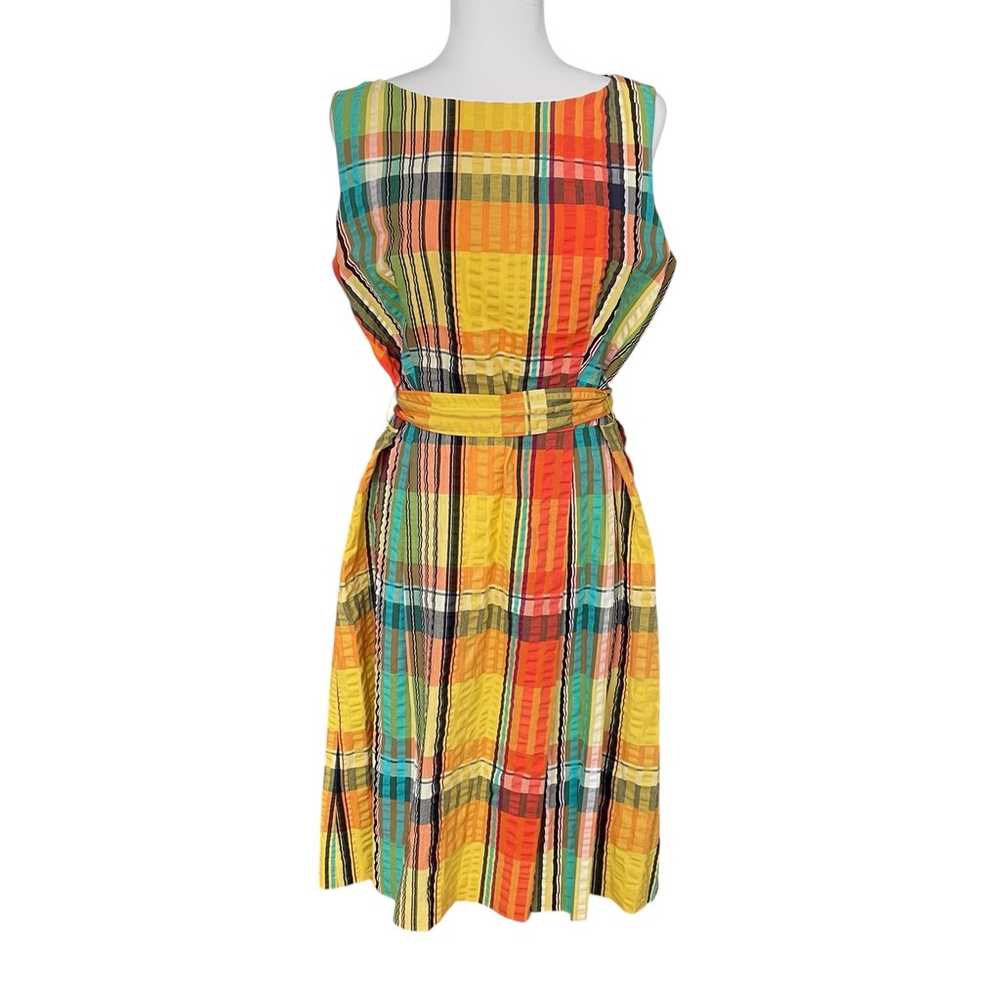 Anne Klein Sleeveless Vibrant Plaid Square Neck C… - image 1