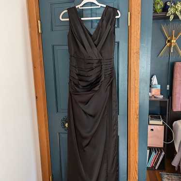 Black satin maxi bridesmaid dress from ASOS