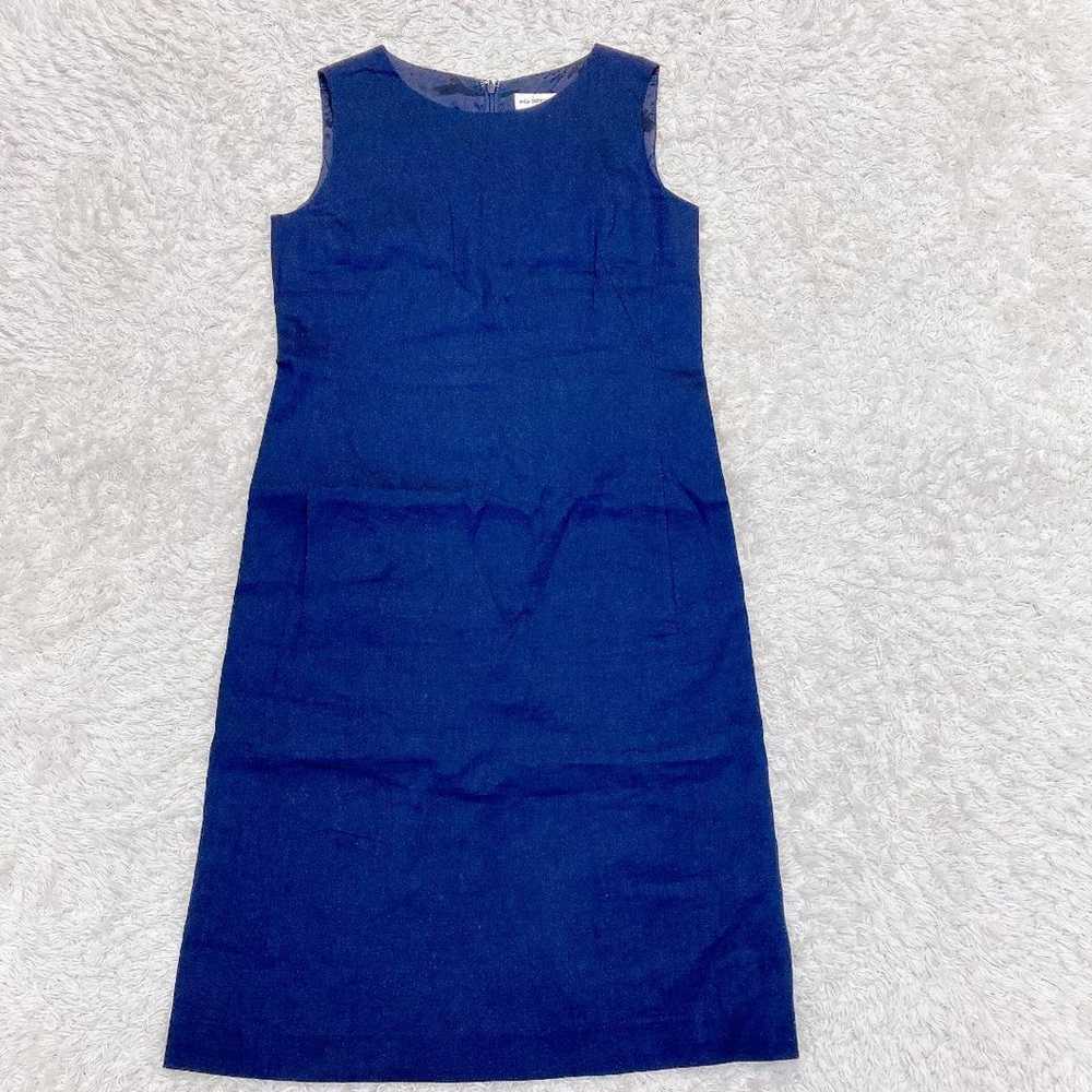 INED Size 11, M, L Linen Women's Dress Sleeveless - image 2