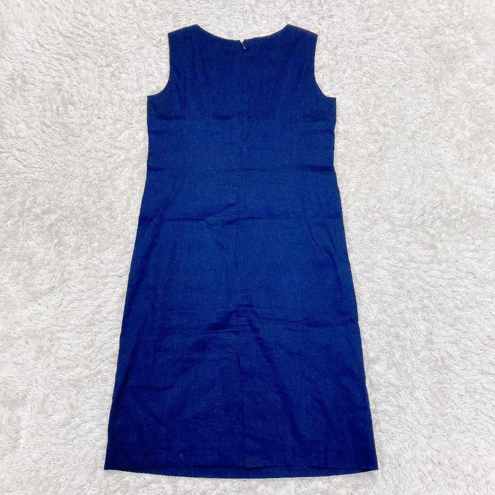 INED Size 11, M, L Linen Women's Dress Sleeveless - image 3