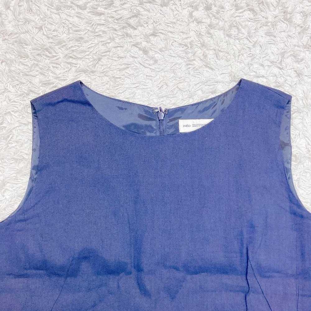 INED Size 11, M, L Linen Women's Dress Sleeveless - image 5