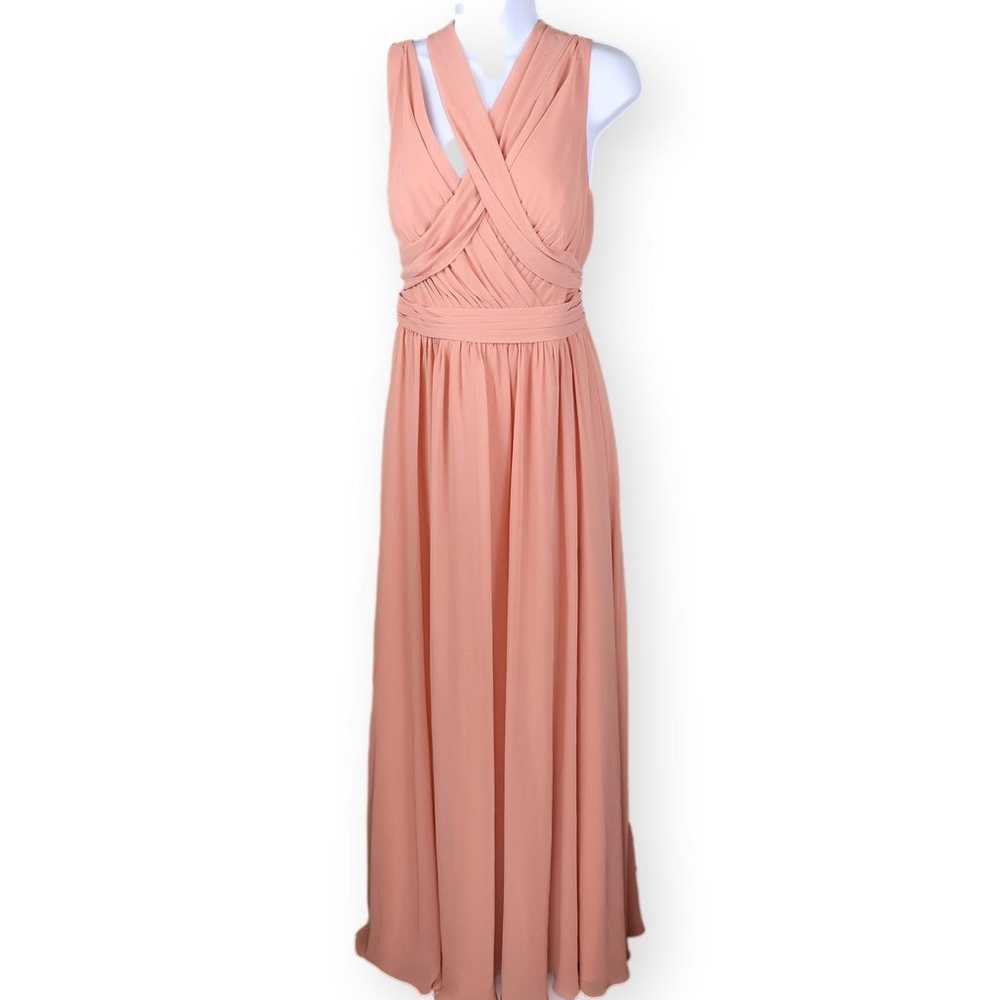 Azazie Pink Chiffon Sleeveles WrapFull Ball Gown … - image 1