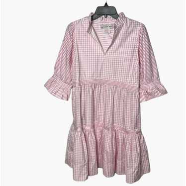 Gretchen Scott Teardrop Pink Gingham Dress Large … - image 1