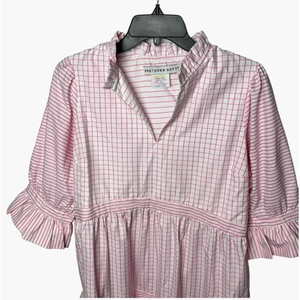 Gretchen Scott Teardrop Pink Gingham Dress Large … - image 3