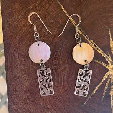 Sterling Silver and Mother of Pearl Earrings bohem