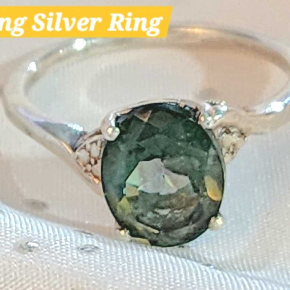 Sterling Silver w Gorgeous Stone Ring - image 2