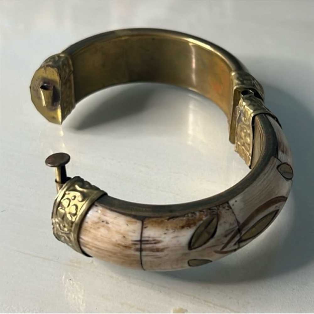 Vintage Carved Bone Bracelet - image 4