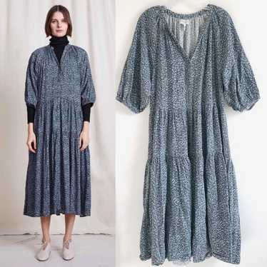 Apiece Apart Mitte Dotty Floral Olive Maxi Dress