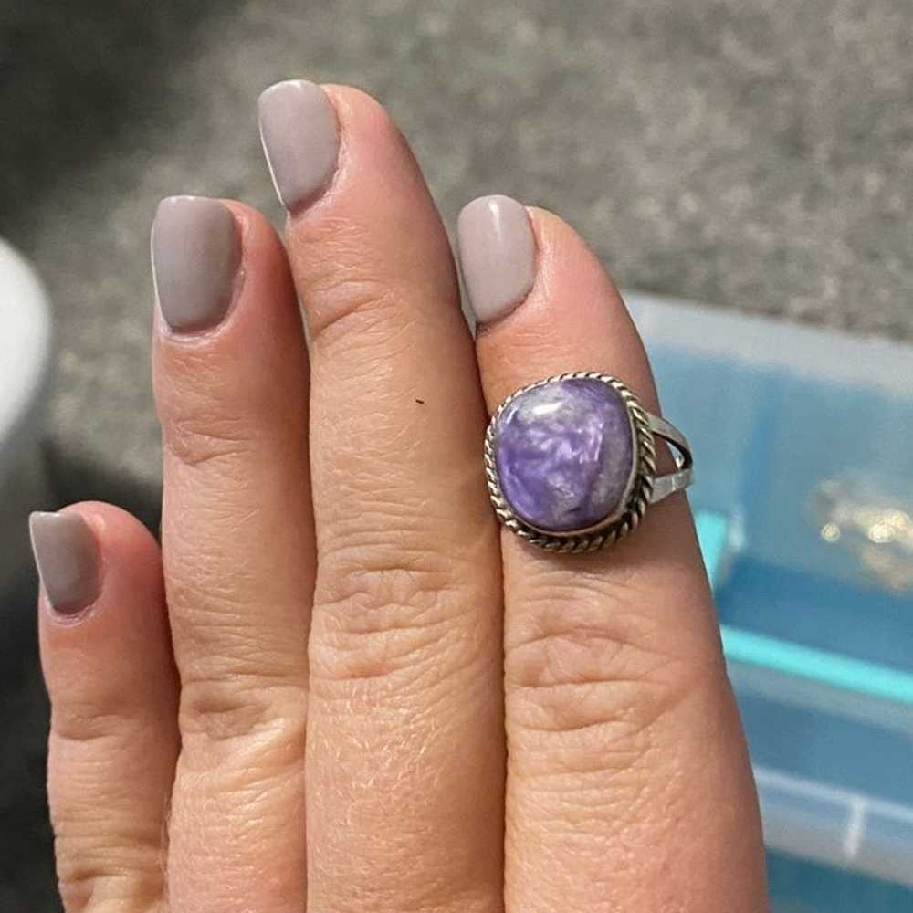 ML Charoite Sterling Silver Ring - image 2